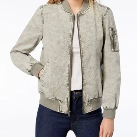 Levi's Acid Washed Denim Bomber Jacket Sz XL - Picture 3 of 5